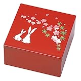 中谷兄弟商会 山中漆器 2.3モダン小物入 朱 夢うさぎ33-3102