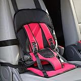 Firlar　自動車安全シート　チャイルドシート　ジュニアシート　厚いクッションポータブル　調整可能なポータブル　フィット　取り付け簡単　調節可能　幼児のカーシート 子供安全シート　ブラック＆レッド