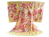 女児 お宮参り 着物 正絹 長襦袢 セット 産着 祝着 金駒刺繍入り un-79 黄緑