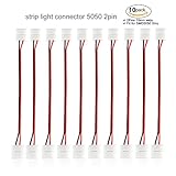 LEDGLE LEDテープ 延長用ケーブル コネクタ 5050SMD 2pin 10mm 単色用 10本セット