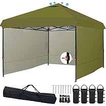 ワンタッチ タープテント 3m カーキ UVカット 4枚耐水専用横幕 3段階調節 ワンタッチ タープテント 3m カーキ UVカット 4枚耐水専用横幕 3