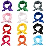 bodermincerベビーガールズ弾性ヘアフープヘッドバンド12パックソリッドBunny Rabbit Ears
