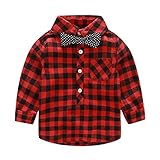 Domybest ベビー服 子供服 シャツ フォーマルシャツ 紳士シャツ チェックシャツ 格子縞 長袖 蝶結び トップス 幼児 ボーイズ 春秋 結婚式 発表会 入学式 2色選べる　 (100（18-2