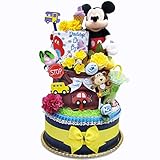 出産祝い ディズニー ミッキーミッキーマウス おむつケーキ テープタイプパンパース ６１枚 豪華３段 男の子 DK3025-S
