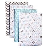 Carter's 4-Pack Cotton Flannel Receiving Blankets, Chevron Taupe Dots by Carter's [並行輸入品]