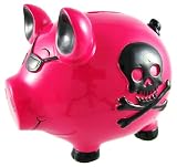 ピンクPirate PigブラックスカルCrossbones貯金箱