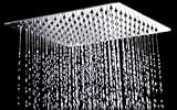 AKDY Solid Square Ultra Thin Stainless Steel Rain Shower Head, Chrome [並行輸入品]