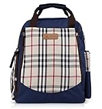 Kris&Ken感動の大容量、ポップなスタイル、撥水加工、赤ちゃんが舐めても安心な素材、高品質のナイロン、新作４WAY、機能的で軽フワなバッグはママの負担を減らす (ブルー)