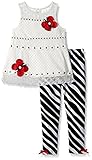 Rare Editions Toddler Girls' Animal Print Legging Set White/Black 3T [並行輸入品]