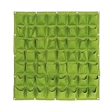 壁掛け式植物成長バッグ 植え袋 植木鉢 壁掛けプラントバッグ 56ポケット ウォールプラントバッグ 植物袋 プレミアムフェルト素材 環境にやさしい 無毒 耐久性(グリーン)