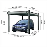 ヨドコウ　ヨドカーポ　パワード　積雪強度4500Nｍ2（積雪150cm）　1台用　追加棟　　KDAU-3050　 　チタンニウムシルバー（TS）