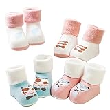 【4足セット】出産お祝い　ベビーソックス　新生児　赤ちゃん キッズファッション 綿 可愛い柄 暖かい 靴下　冬　厚手 柔らかい フルカラー 女の子 男の子 キッズ 子供 0-12ヶ月 1-3歳　3-5