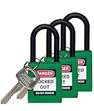 Brady 123335 Lockout Padlock Keyed Alike 1/4 Green [並行輸入品]