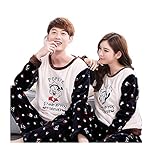 パジャマ　モコモコ　女性　部屋着　可愛い　ふわもこ　ルームウエア　上下セット　秋冬　前開き　長袖　大きいサイズ　カップル保温　クリスマスプレゼント (XXL, 女性)