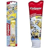 Colgate Kids Minions Power Toothbrush + Colgate Minions Mild Bubble Fruit Fluoride Toothpaste, 4.6 o