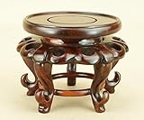 いよじ園 透かし彫り丸卓 [未使用] （盆栽卓 飾卓 花台）