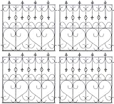 モダンエクステリアフェンス ハート 4枚セット ハンマートーン仕上げ IEF-MDF86
