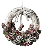 彩か SAIKA  クリスマスリース M   玄関飾り CGX-256 Rope Ribbon&Pinecone M