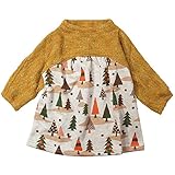 《春秋冬対応》SCHNEE(スネー) カラーネップと裏毛ワンピース 90cm /カラシ NO.F-661045