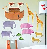 Wallies 13544 Peel and Stick Play Noah's Ark Room D?cor Sticker [並行輸入品]