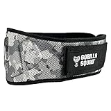 GORILLA SQUAD ウエイトトレーニングベルト リフティングベルト 筋トレ ナイロンベルト (M, グレーカモ)