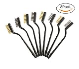 Stainless Steel Brass Wire Brush Set Wire Brush Cleaner for Cleaning Welding Slag and Rust 8Packs. [