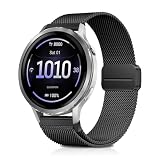 [MosFoil] Garmin Venu 4 41mm/Venu 3S/Xiaomi Watch S4 41mm 交換バンド ミラネーゼ 金属ベルト ステンレス製 18mm バンド 磁気バックル付き マグネット式 Huawei Watch GT 6 41MM/GT 5 Pro 42mm 用 交換ベルト（ブラック）