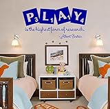Wall Decal Decor Playroom Decor Play is the Highest Form of Research - Albert Einstein Quote Playroo