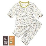 【あるこんたるこん】 オーガニックコットン ベビー キッズ ジュニア ルームウェア スコル君 男の子 パジャマ 7分袖 ハーフパンツ (110)