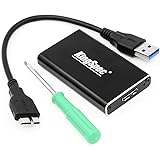 mSATA ケース SSD MSATA3 高速 USB3.0 6Gbps HDD外付けケース 超小型 外付けドライブケース UASP対応 ドライバ USBケーブル付き アルミ製 変換アダプタ mSATA SSD ケース