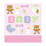 Teddy Baby Pink Plastic tablecover - 54 x 108'' by Miss Bo Peep