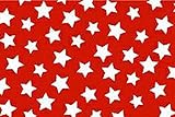 SheetWorld Fitted Crib / Toddler Sheet - Primary Stars White On Red Woven - Made In USA by sheetworl