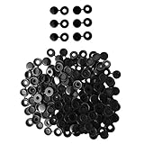 Fenteer 約100個　軽量　プラスチック　折り畳み　ヒンジ付き　スクリューカバー　スナップキャップ　家具　装飾　全3色 - ブラック