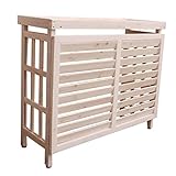 SINAPP エアコン 日よけ 室外機カバー 庭 木製 逆ルーバー ガーデン SIK2151 ホワイト