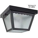 Sunset Lighting F2400-62 Outdoor Flush Mount with Textured Glass, Rubbed Bronze Finish [並行輸入品]