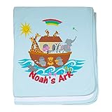 CafePress – Noah 's Ark – ベビー毛布 – スーパーソフトベビー毛布、新生児おくるみ 標準 ブルー 060271458325CD2