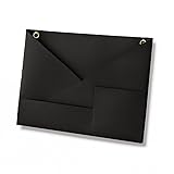 ウォールポケット レターポケット 吊るす 小物も入る 壁掛け a4 書類 カード クリアファイルごと入る (ブラック)
