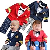 ハーフバースデー 1歳 バースデー お誕生日 衛兵さん みたいなスーツ (70～80cm, レッド) [並行輸入品]