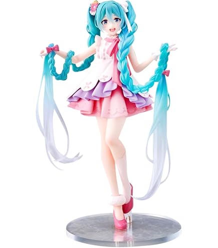 Figurine Miku Cerise Rose - Statue PVC 11cm - Position Assise - Décoration Bureau