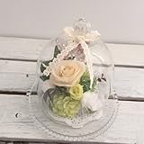 幸せな時間を閉じ込めたローズガーデンパラダイス♪ガラスドーム入り シャンパン (プリザーブドフラワー) …