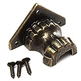 4pcsアンティーク真鍮ジュエリーチェスト木製ボックス装飾フィート脚コーナーブラケットプロテクターforキャビネット家具ハードウェア