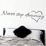 Never stop dreaming inspirational quotes wall Decal