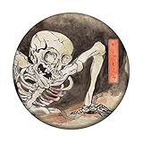 妖怪缶バッジ 【がしゃどくろ・ミニブック付き】 特大サイズ（76mm） 安全ピンタイプ