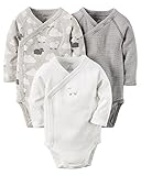 carter's　カーターズ ボディスーツ　3枚　サイドスナップ　セット　ロンパース　ベビー服 カバーオール　肌着 (6Ｍ（6ヶ月）, ひつじ/グレー)