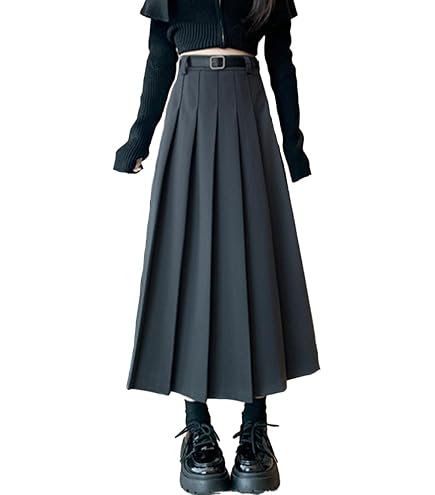 Amazon.co.jp: (RONGUI) 80cm プリーツスカート ロング 制服 スカート
