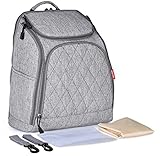 goldwheatおむつバッグマザーズバックパックベビーNappyバッグ旅行メッセンジャーバッグパックを変更するパッド、ベビーカークリップ、防水ウェットバッグ L グレー GDT-HDAI01