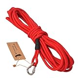 SRT ロングリード 10m レッド 丸ロープ 【4色展開】 軽量 水に浮く 絡まりにくい 中型犬 大型犬 伸縮性 トレーニングリード しつけ 長いリード long leash