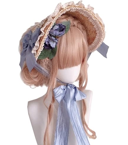 Amazon.co.jp: 麦わら帽子 リボン付き ボンネット 髪飾り ハット