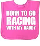 BabyPrem Baby Born to Go Racing With My Daddy Clothes Bib One Size PINK by BabyPrem