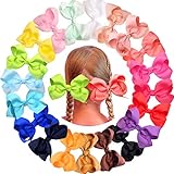 ブティックLarge Bigグログランリボンラインストーンレインボーリボンワニヘアクリップ